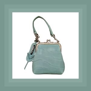 Charles David Light Blue Croc-Embossed Wristlet